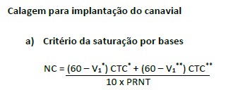 Calagem para implantação do canavial